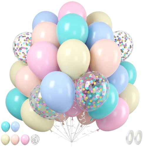 Paready Pastel Balloons, 60 Pcs Party Balloons for Easter Baby Shower - color: Pastel