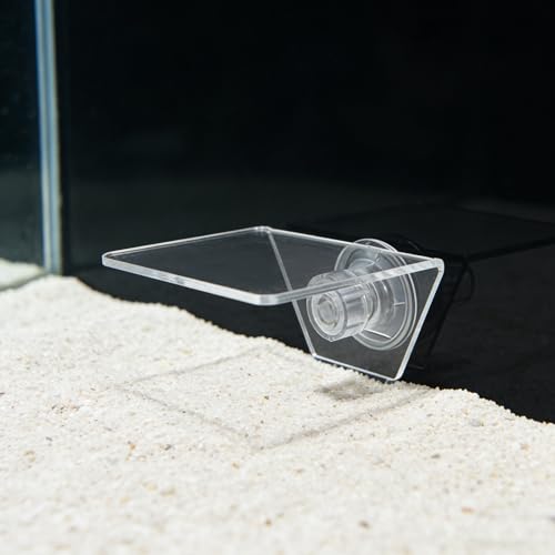Kichvoe Aquarium Floating Shelf: Fish Tank Acrylic Ledge Plants Holder with Suction Cup - 4x3.2x2in Transparent Ledge for Aquarium Coral Aquatic Plants Moss - size: 10.00X8.00X5.00CM