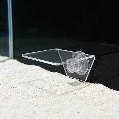 Kichvoe Aquarium Floating Shelf: Fish Tank Acrylic Ledge Plants Holder with Suction Cup - 4x3.2x2in Transparent Ledge for Aquarium Coral Aquatic Plants Moss - size: 10.00X8.00X5.00CM