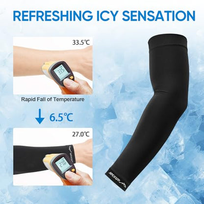 APEXUP Cooling Arm Sleeves for Men Women, UV Sun Protection UPF 50, Volleyball Arm Sleeves Compression Sleeves for Outdoor - color: 1 Black+1 White+1 Gray+1 Blue