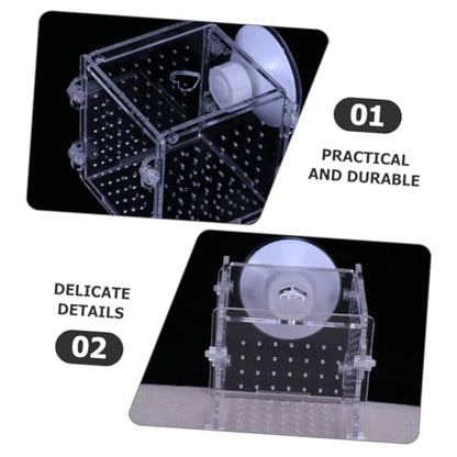 COHEALI Fish Isolation Case Acrylic Breeding Box 8x8x8.8 Cm Aquarium Nursery Divider for Betta Guppy Shrimp Hatchery Tank