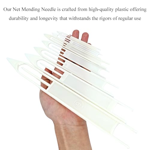 Fishing Netting Needle Shuttles Net Mending Needle Shuttles Set Fishing Net Sewing Needles Repair Line Kit Weaving Shuttle Netting Needles Plastic Portable Compact - color: White