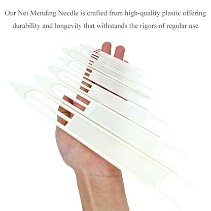 Fishing Netting Needle Shuttles Net Mending Needle Shuttles Set Fishing Net Sewing Needles Repair Line Kit Weaving Shuttle Netting Needles Plastic Portable Compact - color: White
