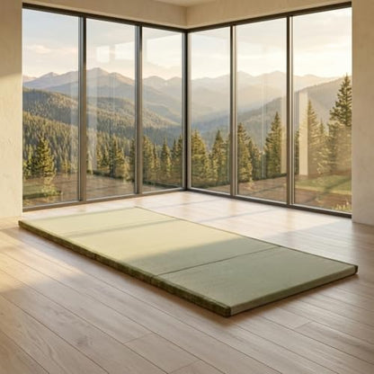 MustMat Tatami Mat Foldable Japanese Floor Mattress 35.4"x78.7"x1.2" | Traditional Japanese Futon, Floor Mattress, Rush Grass - size: 1 piece