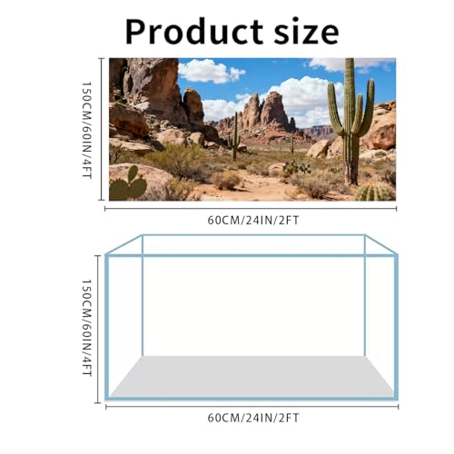 48"x24" 3PCS Bearded Dragon Tank Background – Polyester Fabric Reptile Terrarium Background for Aquarium, Fish Tank & Vivarium, Bubble-Free & Non-Reflective 889