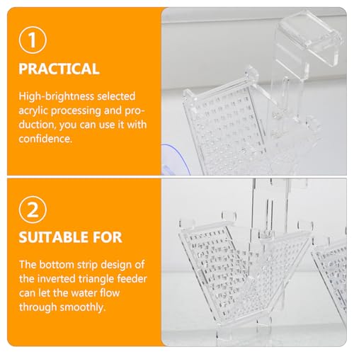 SUPVOX 2pcs Acrylic Fish Feeder Cups with Suction and Hook, Aquarium Feeding Tool for Chilled Bloodworms and Tubifex Worms, Fish Tank Food Holder for Aquarium Supplies