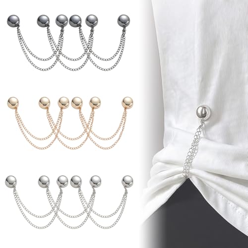 Magnetic Clothing Clips,Magnet Clothing Pins with Chain, Multi-Function Hijab Magnets Button for Women,Magnetic Shirt Clips - style: 9 PCS