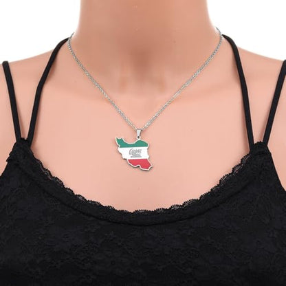 Iran Necklace Iran Map Charm Necklaces Dainty Gold Necklaces for Women Silver Jewelry Gifts for Women - color: A6:Iran Map Necklace
