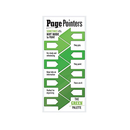 IF Green Bookmark, Pack of 8, Plastic, Arrow-Shaped, 48 x 31 mm - color: Green