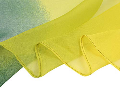 uxcell Women'sChiffon Sheer Long Scarf Silky Gradient Party - color: Green