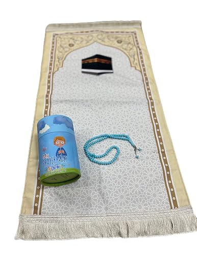 Kids Prayer Mat with Misbaha and Money Bank (Blue) - color: Blue