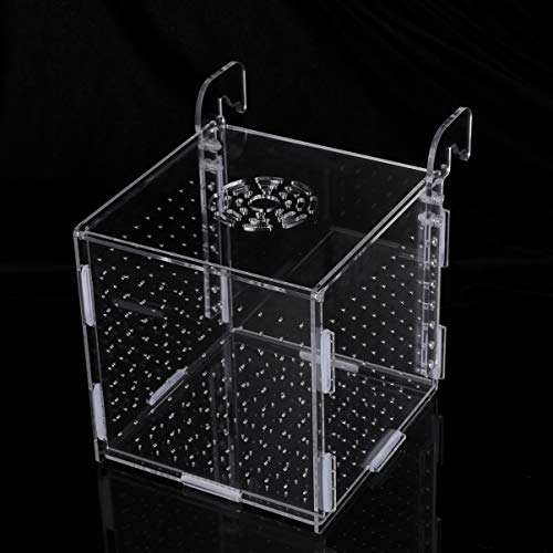 POPETPOP Fish Breeding Box-2 Box Hatchery Incubator Aquarium Fish Breeding Boxes Divider Hatching Boxes Accessory-Hook Pattern - size: Size 5