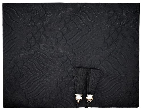 BLBMH 5x8 Book Cover | Handmade Non-Stretch Fabric Sleeve with Bookmark | for Paperback Bible Journal | Privacy Reading Gift for Women - Chinese Black - color: Black
