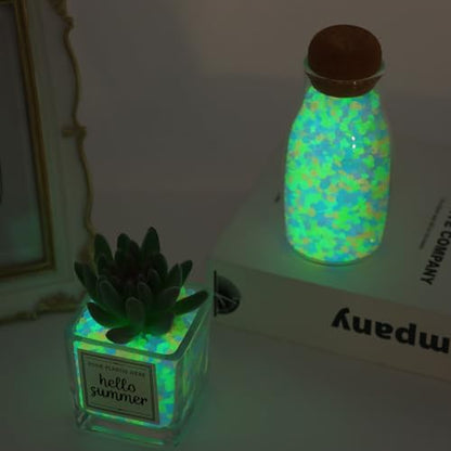 10000pcs 3-5mm Colorful Glowing Fish Tank Pebbles Small Glow Stones for Fairy Garden,Succulents and Cactus Bonsai DIY Projects - style: Color
