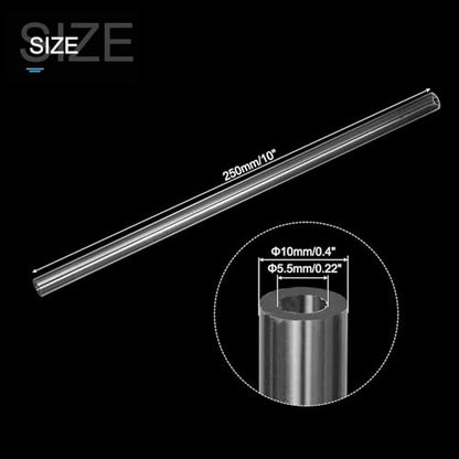 MECCANIXITY Clear Storage Tube 5.5x10mm Small Plastic Round Tubing with Caps Rigid Bottle Container 250mm/10 Inch for Item Stored - size: 5.5x10x250mm