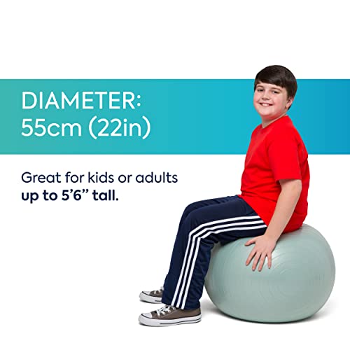 Bouncyband Balance Ball – Create Flexible Seating to Improve Focus at School, Office, or Home with This No-Roll Weighted Ball - color: Silver, size: Medium (Pack of 1)
