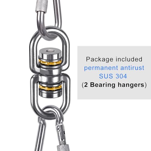 SELEWARE Heavy Duty Bearing Swing Swivel, 360° Rotation Hanging Accessory | Quiet Smooth Rotation, Supports Up to 1200LB, 2 Pack, Durable Design for Swings, Hammocks, Tire Swings and Heavy Bags - color: Swivel Only, 2 Pack