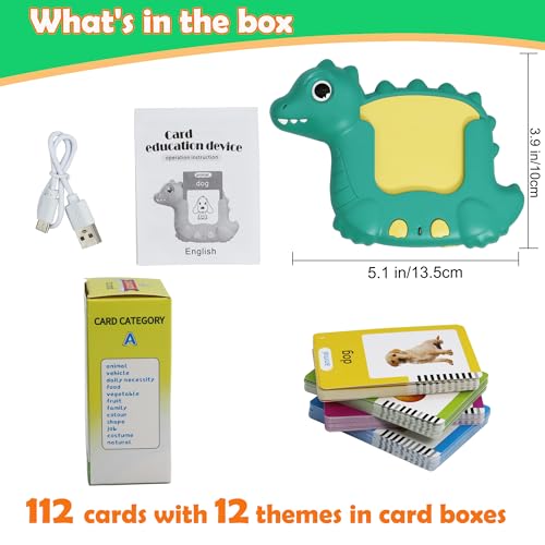 MAYAPHILOS English Talking Flash Cards with 224 Sight Words, Pocket Speech Therapy Toys, Interactive Autism Sensory Toy, Eductional Toys Learn English for Kids - size: 224 Words English