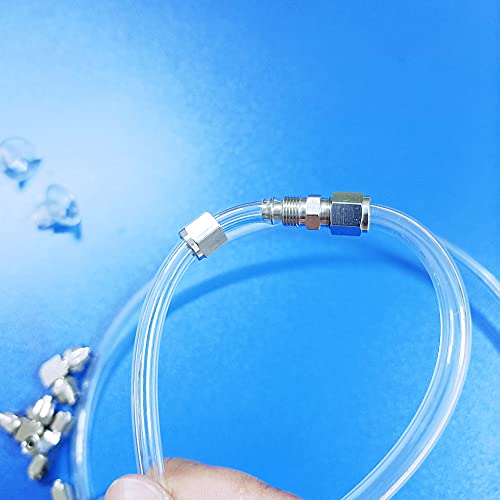 Aquarium Proof CO2 Tubing(Transparent) Improving Kit (30 Ft CO2 Tubing/w Metal Fitting & Suction Cups)