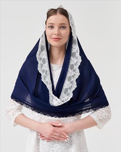 Leimandy Infinity Chapel Veil Hijab Scarf Head Wrap for Muslim V96 - color: Navy