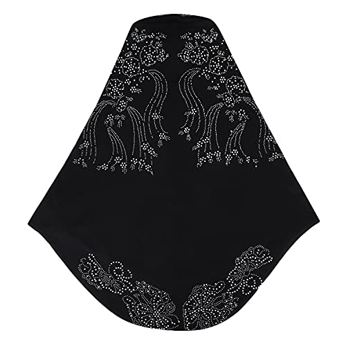 SIQITECHNO Elegant Hijab for Women Muslim Turban Scarf Islamic Headscarf Muslimah Turban Arabian Headwear Eid Scarf Shawl - color: Black