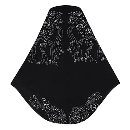 SIQITECHNO Elegant Hijab for Women Muslim Turban Scarf Islamic Headscarf Muslimah Turban Arabian Headwear Eid Scarf Shawl - color: Black
