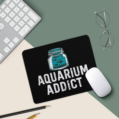 Addicted to Aquarium Mouse Pad Non-Slip Rubber Base Mousepad Computer Gaming Mat - size: 7.9"x9.4"