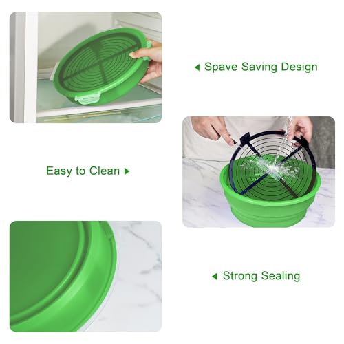 Collapsible Batter Bowl - Breading Bowl Shaker with Lid , Grass Green - color: Grass Green