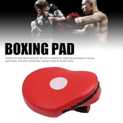 Boxing Curved Focus Punching Mitt PU Leather Boxing Pad with Adjustable Strap for Taekwondo Training - color: Red