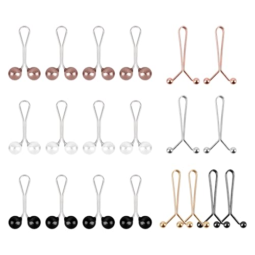 20PCS Hijab Pins for Women, Cute Pearl Brooch Pins Metal Ball Scarf Clips U Shape Muslim Hijab Scarf Clips Multicolor Sweater Headscarf Shawl Safety Pin Wedding Dress Decorative Boutonniere