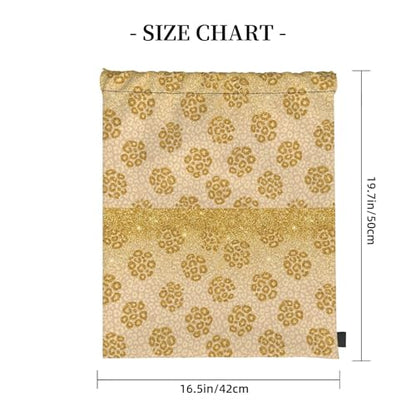 Water Resistant Drawstring Sackpack Gold Glitter Pattern Cheetah Leopard Print, Lightweight Sports Bag for Workout Training and Beach - color: Pattern (372)