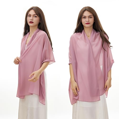 YOUR SMILE for Women Lightweight Breathable Solid Color Soft Chiffon Long Fashion Scarves Sun-proof Shawls Wrap - color: Taro