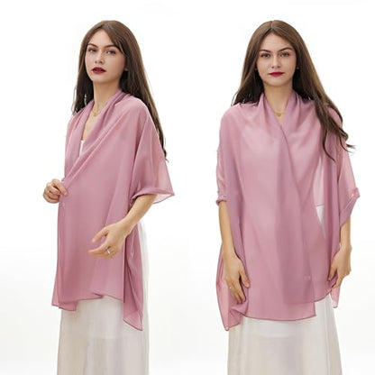 YOUR SMILE for Women Lightweight Breathable Solid Color Soft Chiffon Long Fashion Scarves Sun-proof Shawls Wrap - color: Taro