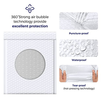 Fuxury Bubble Mailers 8.5x12 Inch 25 Pack White Padded Envelopes 8.5x11 Usable Size Self Seal Waterproof Bubble Envelopes for Shipping, Small Business, Jewelry & Clothing #2 - color: White, size: 8.5x12" 25PC