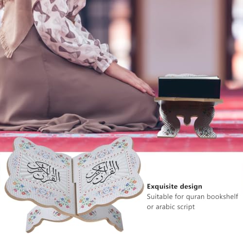 Quran Book Stand Holder Quran Book Bookshelf Quran Book Stand Holder Boxwood Bible Display Holders Rack for Muslim Teachers Children (JM01864)