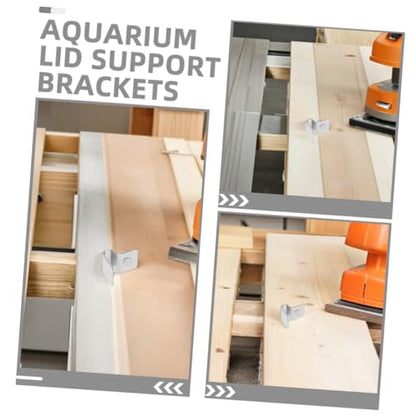 Yardwe 8pcs Stainless Steel Aquarium Cover Clips Durable Fish Tank Glass Lid Support Holder for Rimless Aquariums Enhanced Protection Wide Compatibility for Various Aquatic Setups