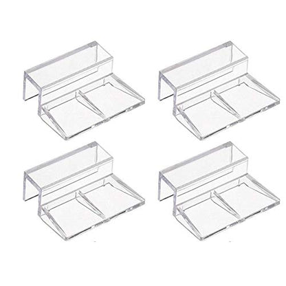 Ochine 4 PCS Aquarium Lid Clips, Transparent Aquarium Lid Clips, Clear Acrylic Fish Tank Lid Holder Aquarium Cover Support Clamps for Rimless Aquarium Glass Top, Fish Tank Cover, Aquarium Hoods - size: 10mm