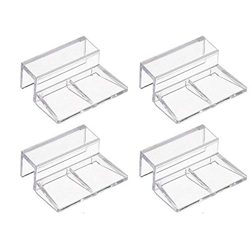 Ochine 4 PCS Aquarium Lid Clips, Transparent Aquarium Lid Clips, Clear Acrylic Fish Tank Lid Holder Aquarium Cover Support Clamps for Rimless Aquarium Glass Top, Fish Tank Cover, Aquarium Hoods - size: 12mm