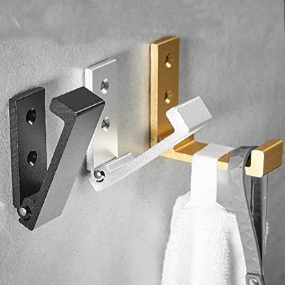 ZEYU Folding Coat Hooks, 5Pcs Wall Hooks for Hanging Coat Towel Hooks Hardware Heavy Duty Aluminum Alloy Headphone Holder Hooks No Rust Wall Mounted with Screws for Hat Bags Fitness Equipment Golden - color: Gold