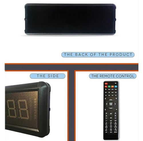 Gym Timer Clock, Boxing Interval Timer with LED Display Screen &Remote Control, 2 Display Format Adjustable and Support Counting Down, 20 Groups of Training and Rest Can Be Set, for Home Use