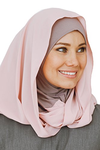 Cotton and Shiffon headscarf, instant hijab, ready to wear hijab for women - color: Powder