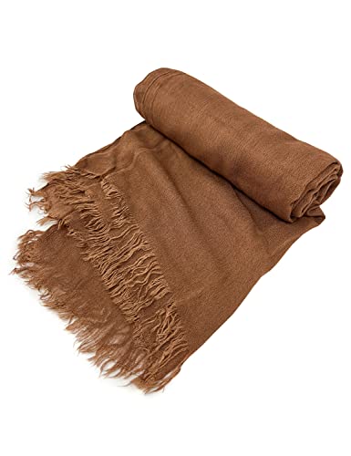 Txameru Hijab Scarf for Women - Muslim Rayon Crinkle With Fringe Edge - color: Potters Clay