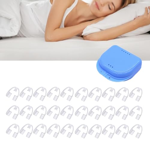 Mouthguards for Sleeping with Travel Case, Comfortable Night Mouth Guards for Teeth at Nighttime (Pack of 30 with Organizer Box)