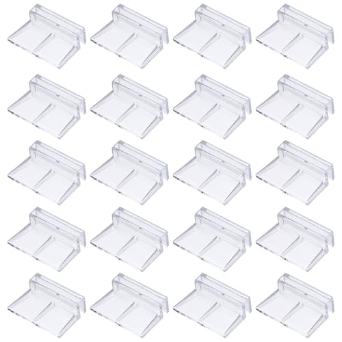 20 Pcs Aquarium Lid Clips, 5 mm Acrylic Aquarium Cover Bracket Fish Tank Lid Older Fish Tank Clip Transparent Durable Easy to Clean, Intended for Rimless Aquariums Top Cover - size: 5 mm