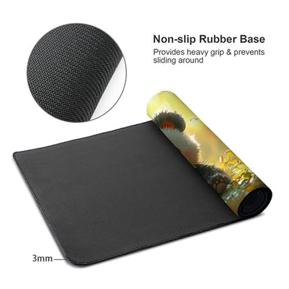 Panda Gaming Mouse Pad, Mouse Pad 48x24in, Large Desk Mat with Non-Slip Rubber Base, Office Desk Accessories, Large Extended Gaming Keyboard Mat, Big Mousepad for Computer Gamer Office, Yellow 3-6944 - size: 48 x 24 x 0.1