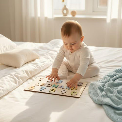 Personalized Wooden Name Puzzle for Kids Personalized Baby Name Puzzle for Toddlers Personalized Baby Gifts First Birthday Gift Wooden Puzzles Custom Toddler Learning - Set 1 - style: Numbers - 10 Figures