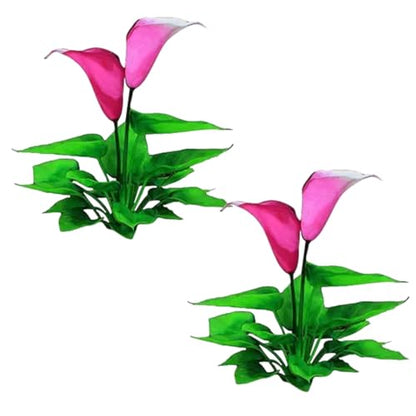 2Pcs Flower Aquarium Decoration Artificial Aquatic Plant Waterweed Craft Silk Plastic Plants ,Artificial Fish Tank Decorations,Used for Household and Office Simulation Hydroponic ,Aquarium Plants