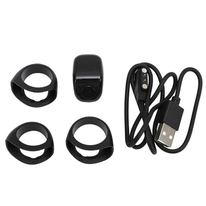 Finger Smart Tally Counter Ring, Muslim Digital Azan Alarm Clock, Vibration Reminder, Touch Control, 0.42in Screen, for Nice Islamic Gift - color: Black