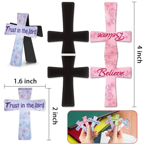 Magnetic Bookmarks - Tumwisk 24PCS Bible Bookmark Christian Bookmarks Cross Bookmark Book Magnets, Magnetic Cross Page Holders for Bibles Study, Religious Gifts for Teacher Students Book Lovers - color: Cross