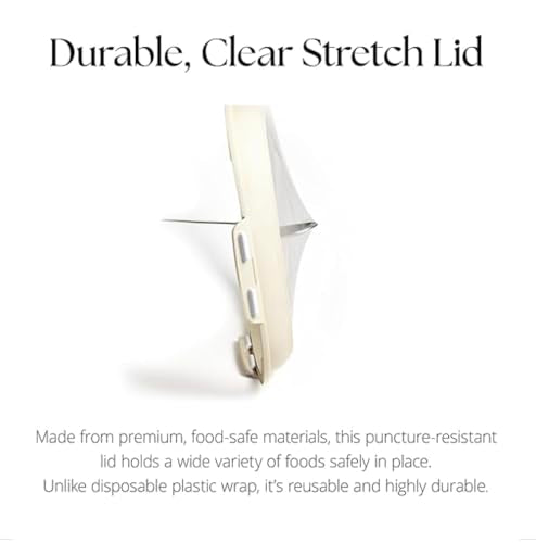 Crudités | Portable Snack Tray | Rectangle 4-Pack | Cream White | Reversible Stretch Lid Food Containers | BPA-Free, Freezer & Dishwasher Safe | Meal-Prep, Charcuterie, Salads, Picnic, Travel - size: Rectangular, 4 Pack, Cream White